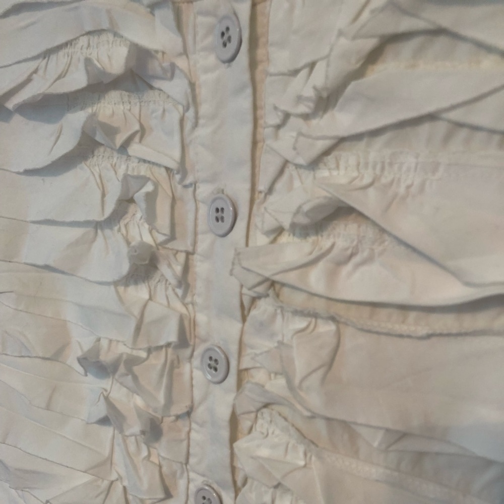 J. Crew White Cotton Ruffle Dress - Picture 4 of 5